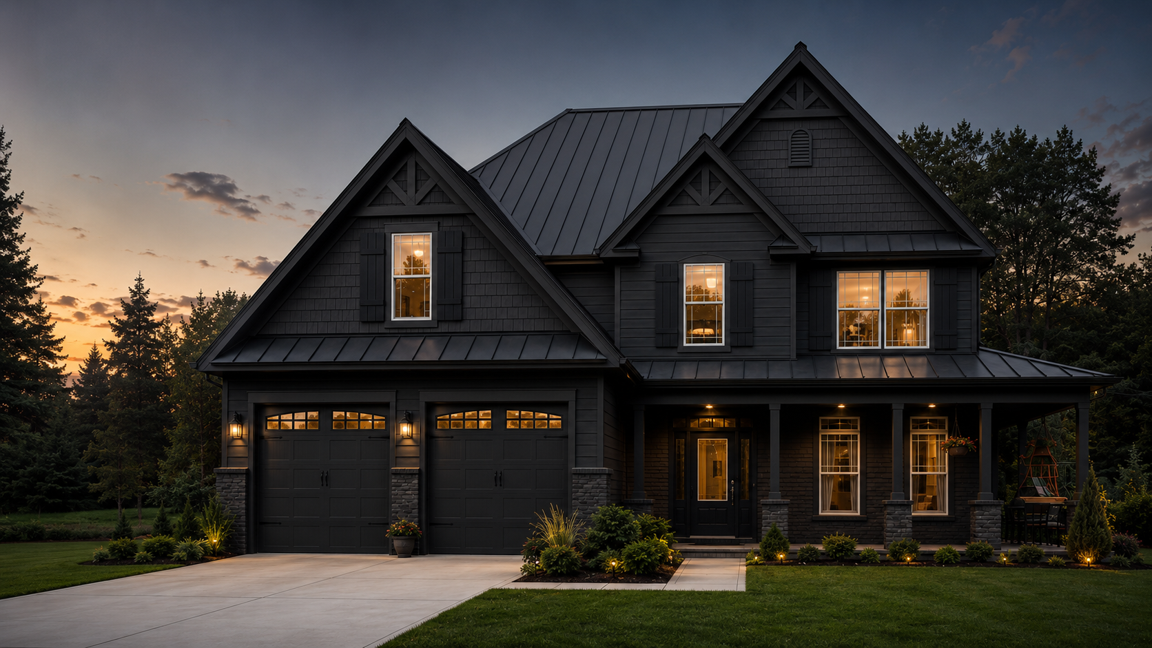 Modern residential building in Ontario with a standing seam metal roof